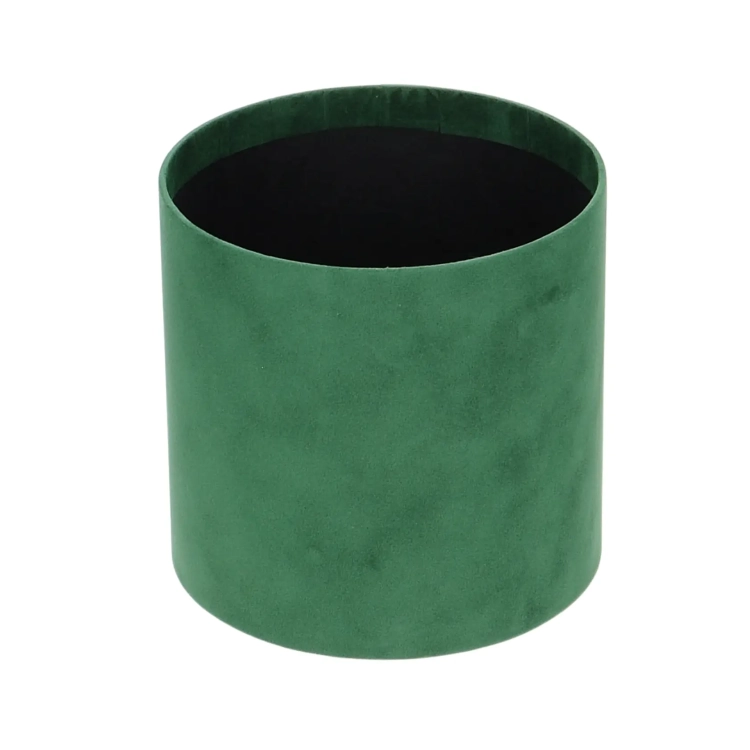 Velour flower box - green - 15x15 cm