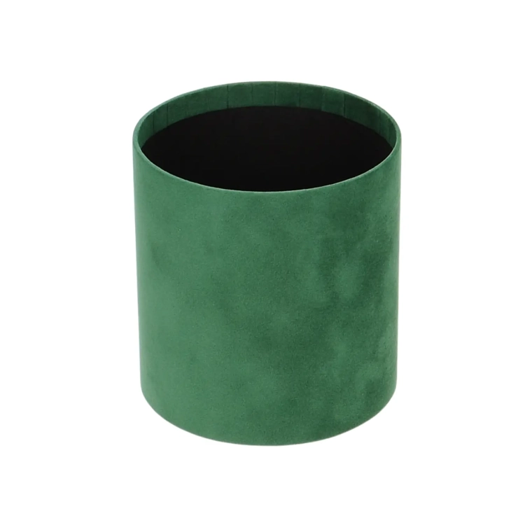Velour flower box - green - 12x13 cm