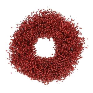Dried linen wreath - red - 30 cm