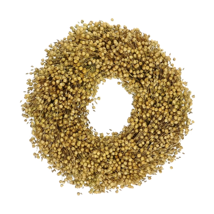 Dried linen wreath - natural - 30 cm