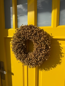 Dried linen wreath - natural - 30 cm