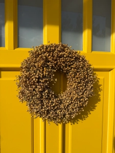 Dried linen wreath - natural - 30 cm