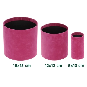 Velour flower box - fuchsia - 12x13 cm