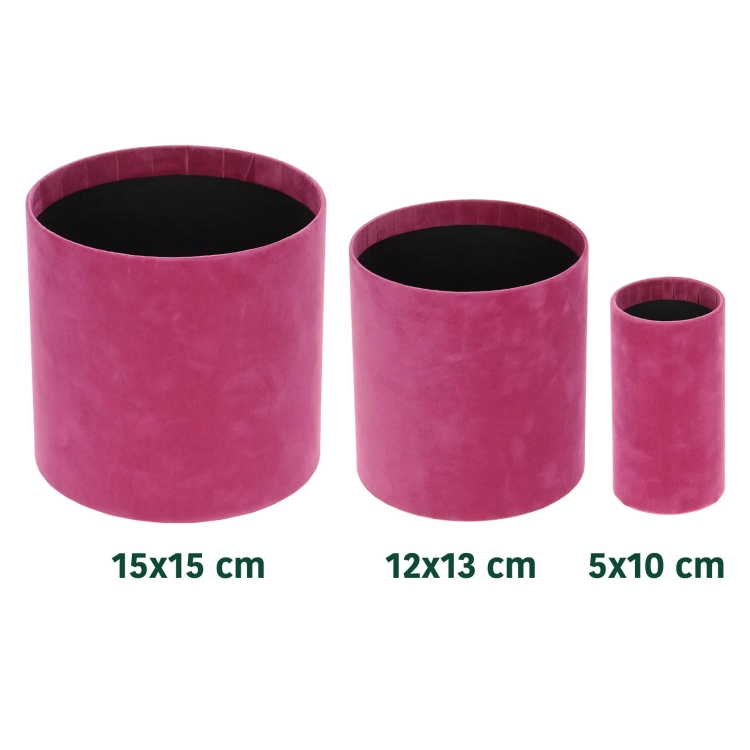 Velour flower box - fuchsia - 12x13 cm