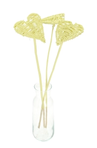Decorative heart on a stick - cream