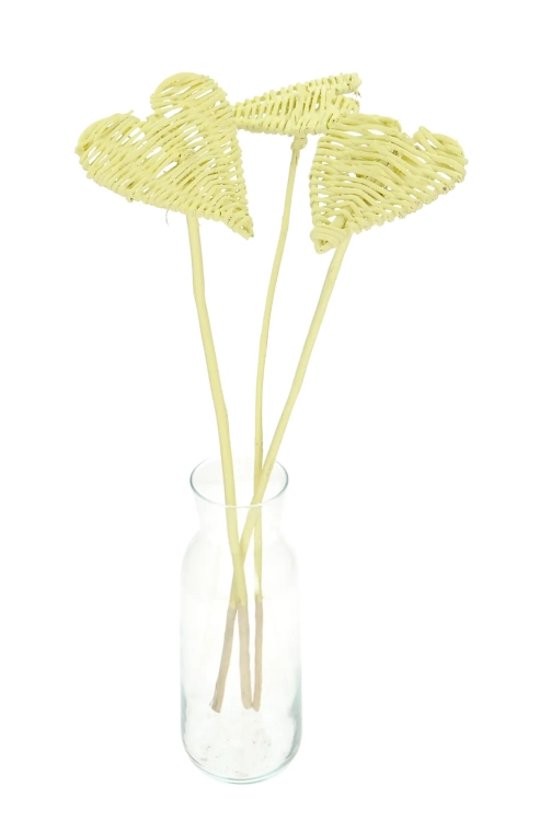 Decorative heart on a stick - cream