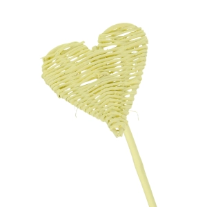 Decorative heart on a stick - cream