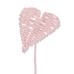 Decorative heart on a stick - pink