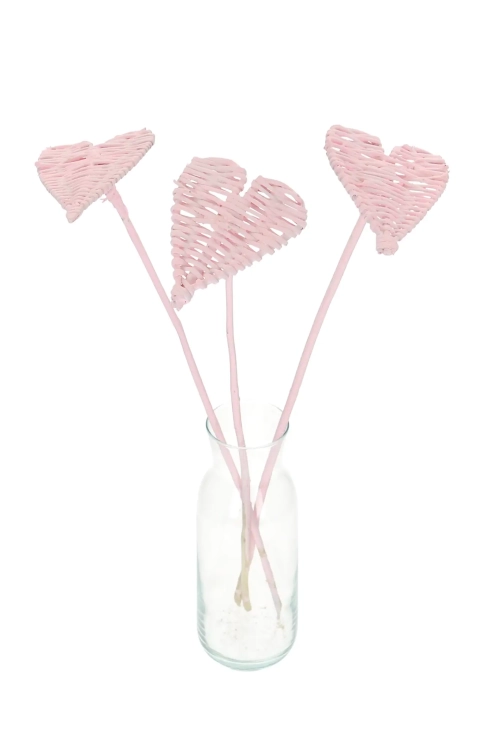 Decorative heart on a stick - pink
