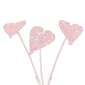 Decorative heart on a stick - pink