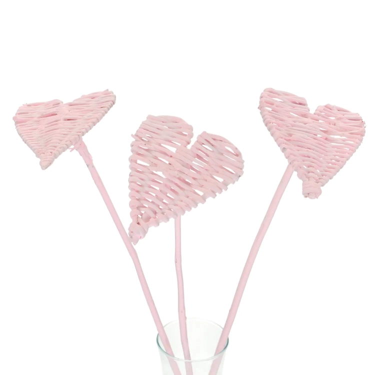Decorative heart on a stick - pink
