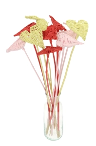 Decorative heart on a stick - pink