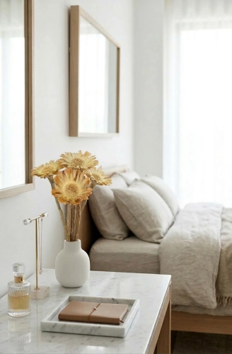 Dried Protea compacta rosette - stem - dried flowers