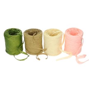 Synthetic floral raphia - natural, 200 m