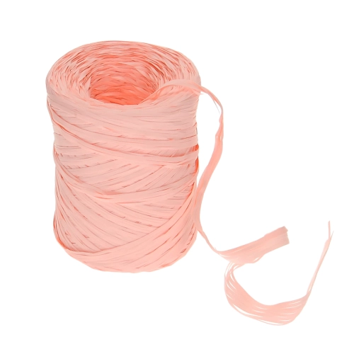 Synthetic floral raphia - light pink, 200 m