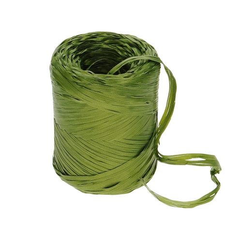 Synthetic floral raphia - green, 200 m