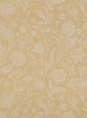 Kraft florist's paper - floral pattern, 50 cm x 10 m
