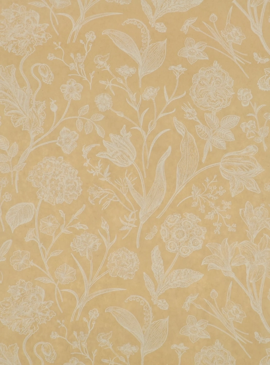 Kraft florist's paper - floral pattern, 50 cm x 10 m
