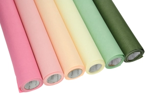 Corrugated wrapping paper - light pink, 50 cm x 10 m