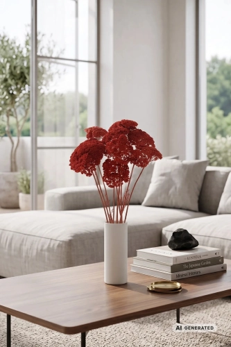 Suszony krwawnik (Achillea) czerwony - bukiet - suszone kwiaty