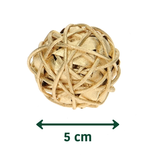 Kule ratanowe złote 5 cm 6 szt.