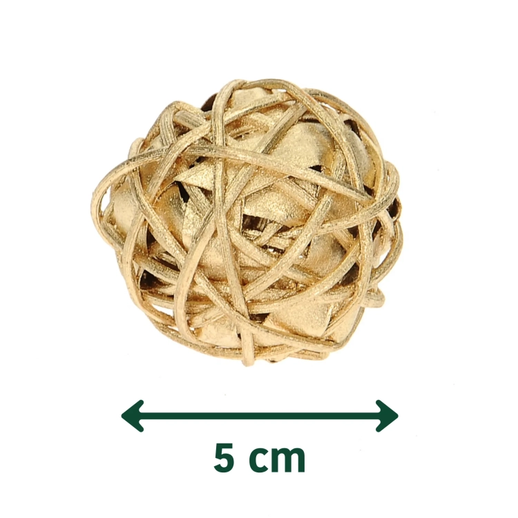 Kule ratanowe złote 5 cm 6 szt.
