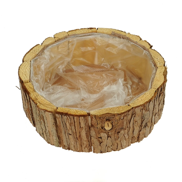Osłonka doniczka okrągła drewniana