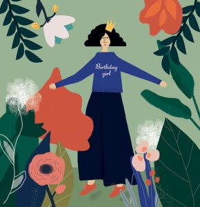 Greeting card "Dancing With The Flowers"