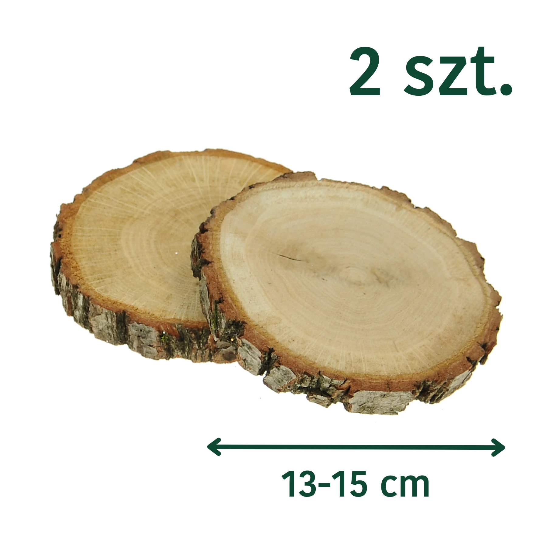 Eichenholzscheiben für die Dekoration - 2 Stück